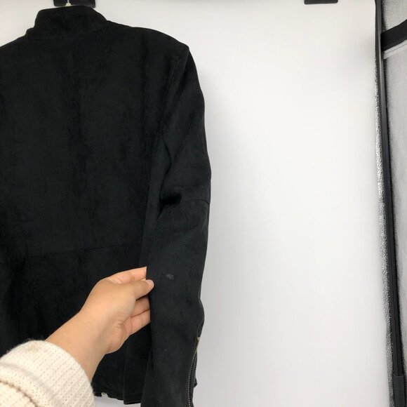 Anne Carson Black Full Zip Faux Suede Jacket size XL - Picture 12 of 14
